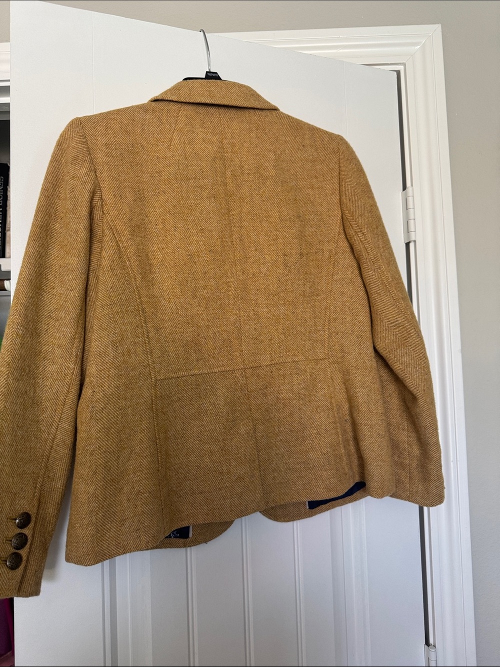 Talbots Mustard-Yellow Wool-Blend Tailored Blazer - Picture 5 of 6